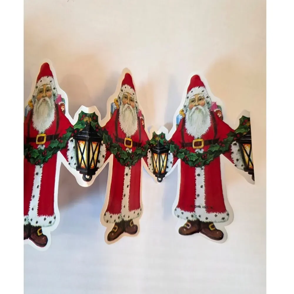 Kurt S. Adler Victorian Santa 9 Ft. Garland Printed in Taiwan NIB.
